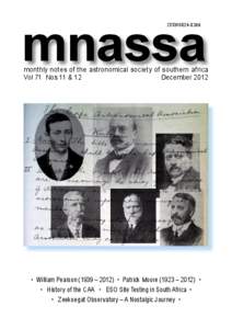 mnassa ISSN[removed]monthly notes of the astronomical society of southern africa Vol 71 Nos 11 & 12 December 2012
