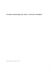 Klokkenluidersregeling Gerrit Rietveld Academie  Amsterdam, januari[removed]