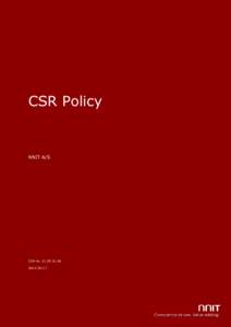 CSR Policy  NNIT A/S CVR no