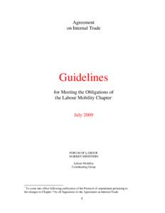 Agreement on Internal Trade Guidelines for Meeting the Obligations of the Labour Mobility Chapter
