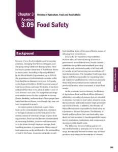 Chapter 3 Section Ministry of Agriculture, Food and Rural Affairs[removed]Food Safety