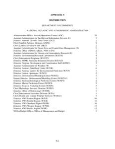 APPENDIX N DISTRIBUTION DEPARTMENT OF COMMERCE NATIONAL OCEANIC AND ATMOSPHERIC ADMINISTRATION Administration Office, Aircraft Operations Center (AOC) Assistant Administrator for Satellite and Information Services (E)