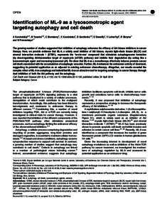 Identification of ML-9 as a lysosomotropic agent targeting autophagy and cell death