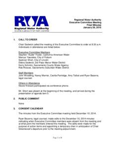 Regional Water Authority Executive Committee Meeting Final Minutes January 28, .