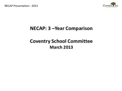 NECAP Presentation[removed]NECAP: 3 –Year Comparison Coventry School Committee March 2013