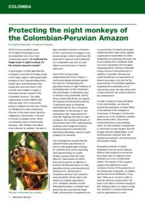 COLOMBIA  Protecting the night monkeys of the Colombian-Peruvian Amazon  by Angela Maldonado, Fundación Entropika