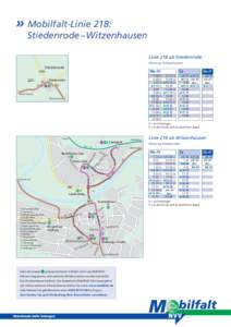 »	Mobilfalt-Linie 218:  Stiedenrode  – Witzenhausen Linie 218 ab Stiedenrode Richtung Witzenhausen