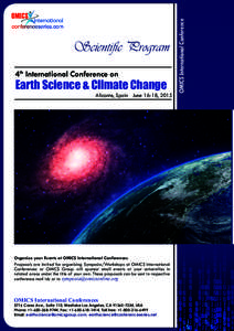 4th International Conference on  Earth Science & Climate Change Alicante, Spain June 16-18, 2015