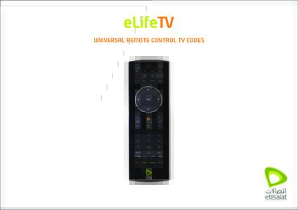 UNIVERSAL REMOTE CONTROL TV CODES  Audio device brand codes for eLife universal remote control Brands  888