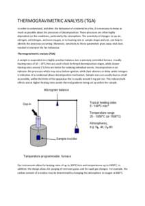 Thermodynamics / Thermogravimetric analysis / Nitrogen / Decomposition / Thermal analysis / Chemistry / Materials science / Matter