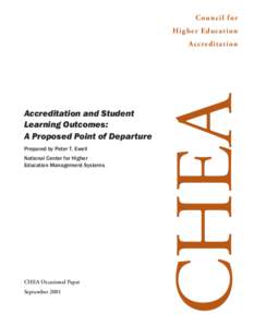 Accreditation and Student Learning Outcomes: A Proposed Point of Departure