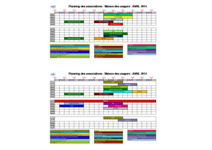 Planning des associations - Maison des usagers - AVRIL 2014 9h00