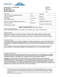 MATERIAL SAFETY DATA SHEET Linde Gas LLC