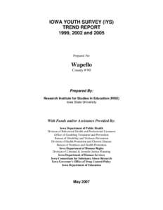 IOWA YOUTH SURVEY (IYS) TREND REPORT 1999, 2002 and 2005 Prepared For