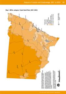 Analysis of location and disadvantage, 2001 to[removed]Map 1 ARIA+ category: Crude Death Rate[removed]Annual Report January-December 2004 NSW Child Death Review Team