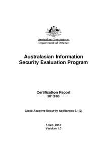 Australasian Information Security Evaluation Program Certification Report[removed]