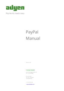 PayPal Manual Version: 2.03  Contact details