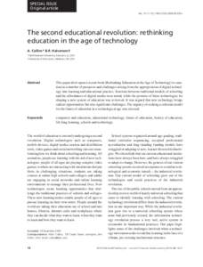 SPECIAL ISSUE Original article doi: [removed]j[removed]00339.x The second educational revolution: rethinking education in the age of technology