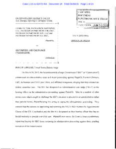 Case 1:15-cvRA Document 24 FiledPage 1 of 23  UNITED STATES DISTRICT COURT SOUTHERN DISTRICT OF NEW YORK  -----------------------------------------------------------)(