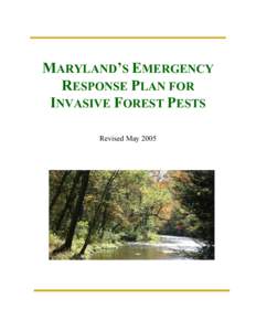 Maryland’s Emergency Response Plan for Forest Invading Species