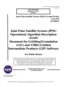 Joint Polar Satellite System / National Oceanic and Atmospheric Administration / NPOESS / Technical communication / Algorithm / Git / Search engine indexing / Specification / Information science / Software / Computer programming