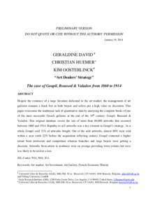 PRELIMINARY VERSION DO NOT QUOTE OR CITE WITHOUT THE AUTHORS’ PERMISSION January 19, 2014 GERALDINE DAVID # CHRISTIAN HUEMER+