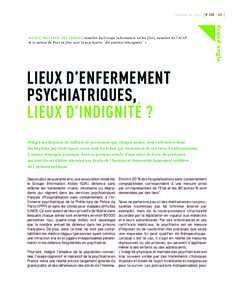 COURRIER DE L’ACAT  ( # 319 | nicole maillard-déchenans , membre du Groupe Information Asiles (GIA), membre de l’ACAT et co-auteur de Pour en finir avec la psychiatrie - des patients témoignent *