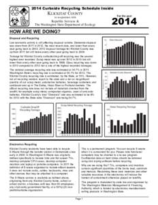 2014 Curbside Recycling Schedule Inside KlicKitat county[removed]in cooperation with