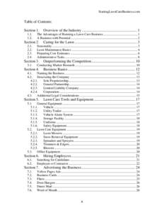 StartingLawnCareBusiness.com  Table of Contents: Section[removed].