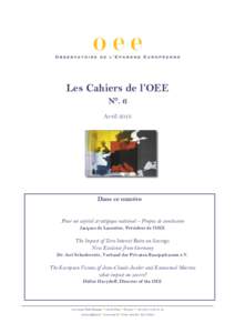 Les Cahiers de l’OEE N°. 6 Avril 2018 Dans ce numéro Pour un capital stratégique national – Propos de conclusion