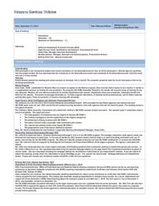 Veterans Services Division  Date: September 17, 2014 Time: 1:00 pm to 4:00 pm