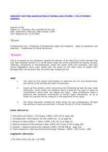 RESIDENT DOCTORS ASSOCIATION OF ZAMBIA AND OTHERS v THE ATTORNEYGENERAL  Supreme Court Sakala, CJ, Lewanika, DCJ, and Mambilima, JJS 26th September, 2002 and 28th October, 2003 (SCZ Judgment No. 12 of 2003)