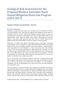 Microsoft Word - Ecological Risk Assessment for the Proposed Western Australian Shark Hazard Mitigation Drum Line Program Submi