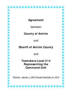 Agreement between County of Antrim and Sheriff of Antrim County and
