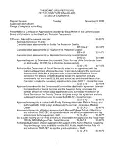 November 09, [removed]Board of Supervisors Minutes