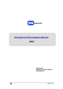 Distribution Performance Criteria for 2001
