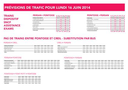 Affiche Bus Train - Pontoise - Creil lundi 16
