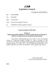 立法會 Legislative Council LC Paper No. CB[removed]Ref  : CB(3)/M/MM