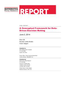 A Conceptual Framework for Data-Driven Decision Making