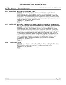 Verde Valley / Motion / Clarkdale /  Arizona / W postcode area / Maricopa County /  Arizona / Gila River Indian Community / Irrigation district / Geography of Arizona / Arizona / Motion in limine