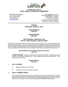 STANISLAUS LAFCO LOCAL AGENCY FORMATION COMMISSION Marjorie Blom, Executive Officer 1010 10th Street, Third Floor Modesto, CaliforniaPhone: 