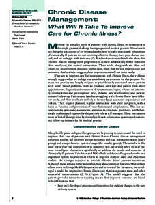 CHRONIC DISEASE MANAGEMENT • SPECIAL EDITOR  Edward H. Wagner, MD, MPH