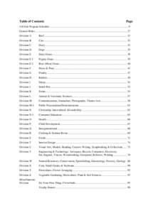 Table of Contents  Page 4-H Fair Program Schedule .................................................................................................................... 9 General Rules .....................................