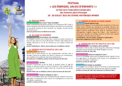 Programme Festival des énergies 2015