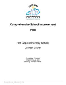 Comprehensive School Improvement Plan Flat Gap Elementary School Johnson County