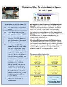 Bighead and Silver Carp in the Lake Erie System[removed]Update Timeline for Asian Carp Events in Lake Erie 1995