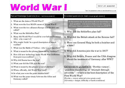 Question / Schlieffen Plan / Pyrrhic victory / Lions led by donkeys / Causes of World War I / War / Military strategy / Military science / Military