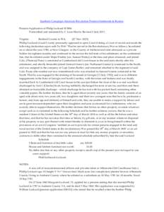 Southern Campaign American Revolution Pension Statements & Rosters Pension Application of Philip Lockard W3836 Transcribed and annotated by C. Leon Harris. Revised 2 July[removed]Virginia Bedford County to Wit, [27 Nov 182