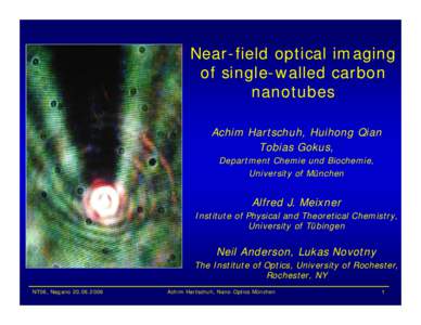 Nanophotonics / Angular resolution / Diffraction / The Institute of Optics / Optics / Physics / Electromagnetic radiation