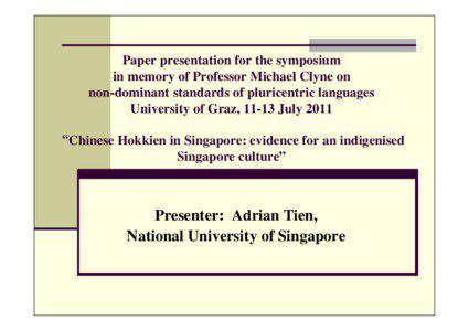 Paper presentation for Austrian Conference